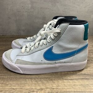 ‎Nike~Youth~Blazer Mid 77 GS White/Blue/Orange Shoes~Size 4.5Y